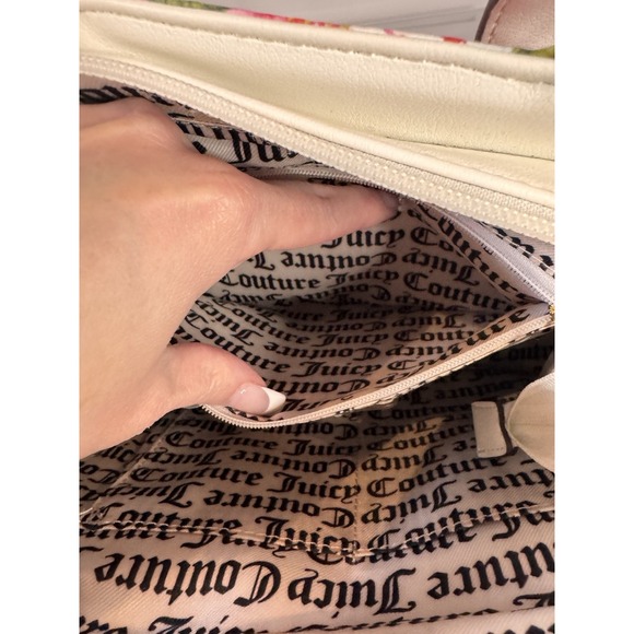 Juicy Couture Multi Rose Crossbody Gold Color Hardware Pink & White Handles - Picture 3 of 12